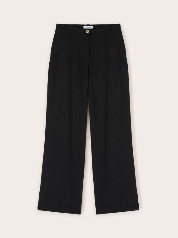 Linen blend palazzo trousers