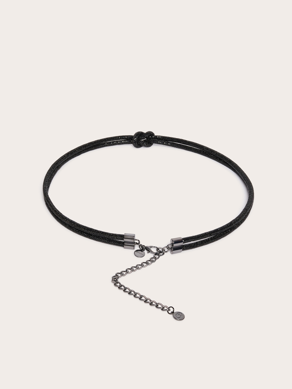 Ceinture cha&icirc;ne avec n&oelig;ud et microcristaux