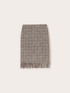 Jupe crayon en boucl&eacute; &agrave; franges image number 4
