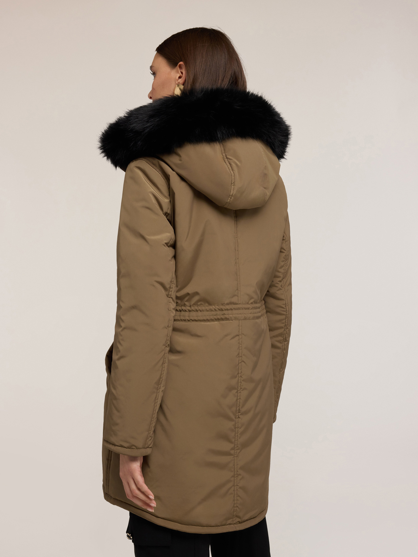 Reversible hooded zip-up down jacket image number 1