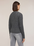 Short cardigan with lurex fan-stitch knit image number 1