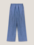 Pantaloni larghi gessati in cotone effetto denim image number 4