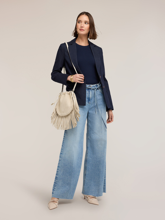 Blazer simple boutonnage en denim