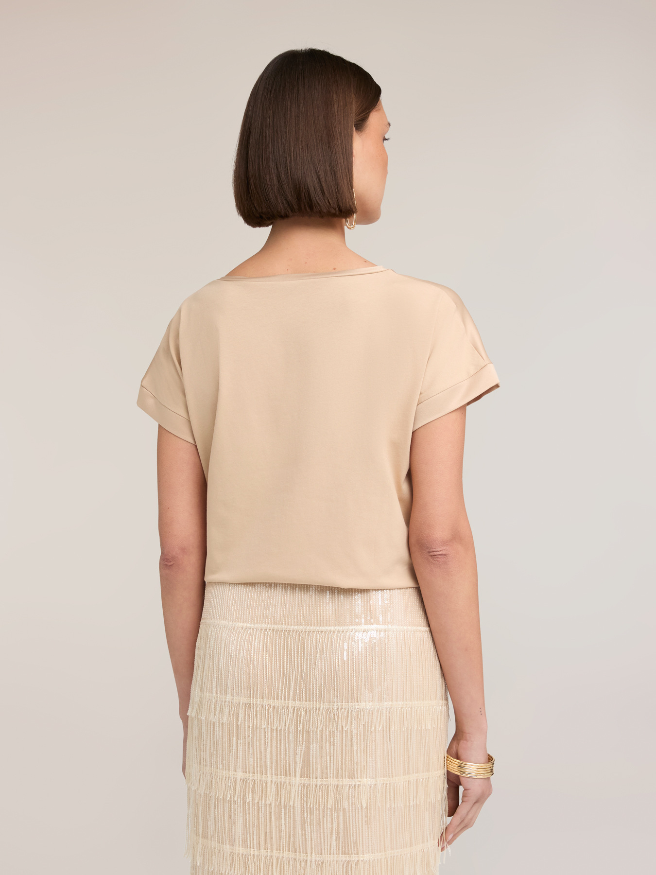 T-shirt bimaterica misto cotone image number 1
