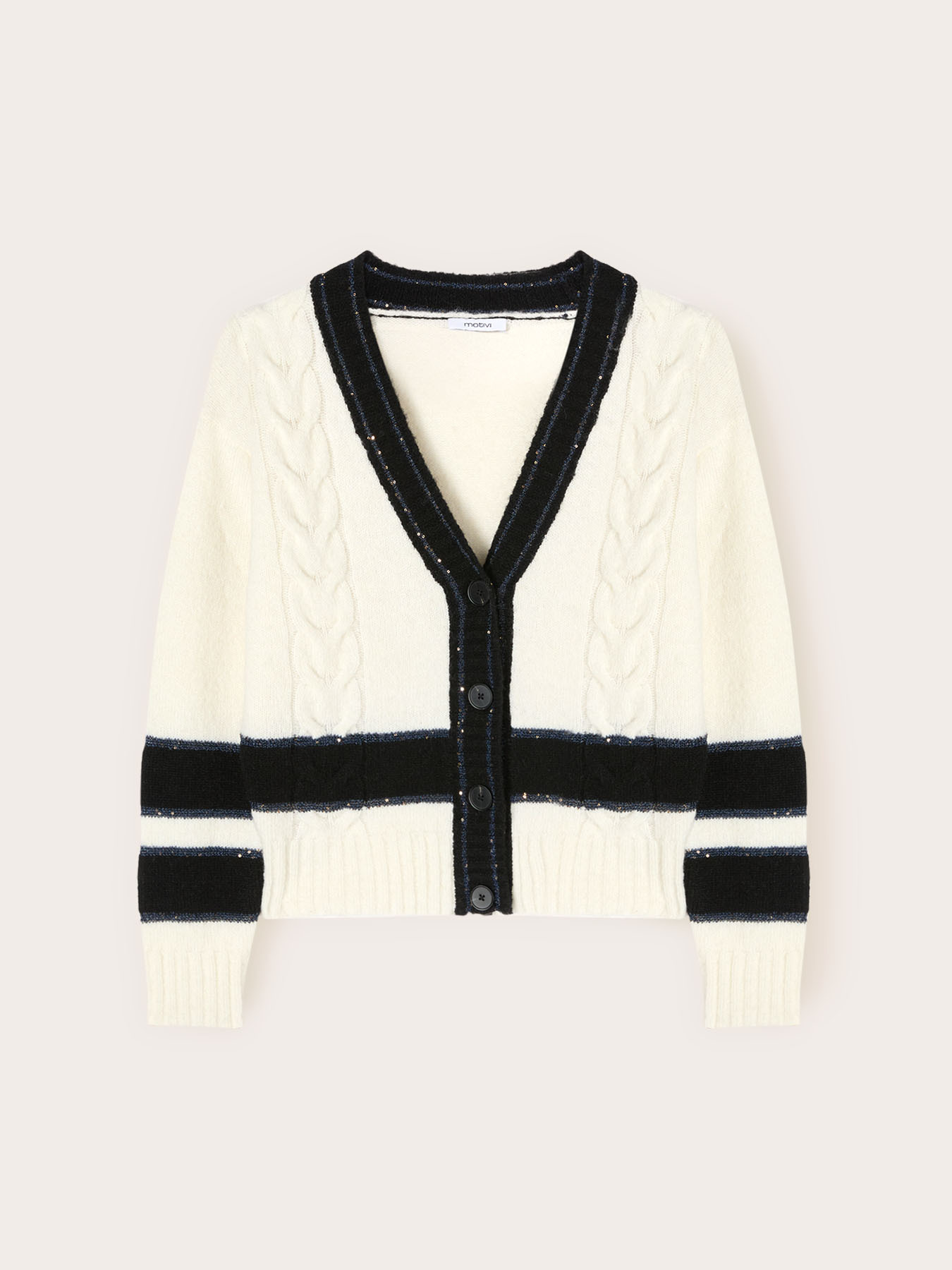 Cardigan tricotat cu paiete image number 4