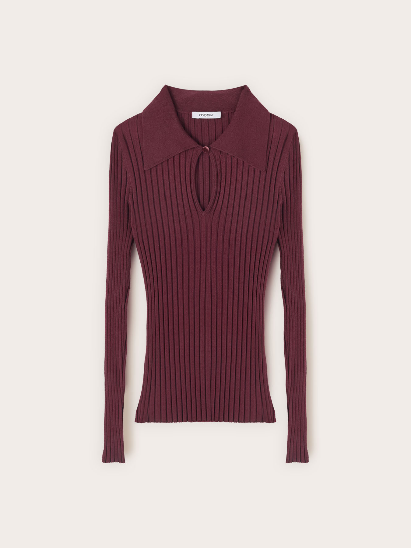 Pull polo c&ocirc;tel&eacute; en viscose avec cut-out image number 4