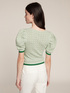Rounded neckline lace stitch sweater image number 1