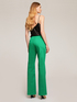 Flared satin solid colour trousers image number 1