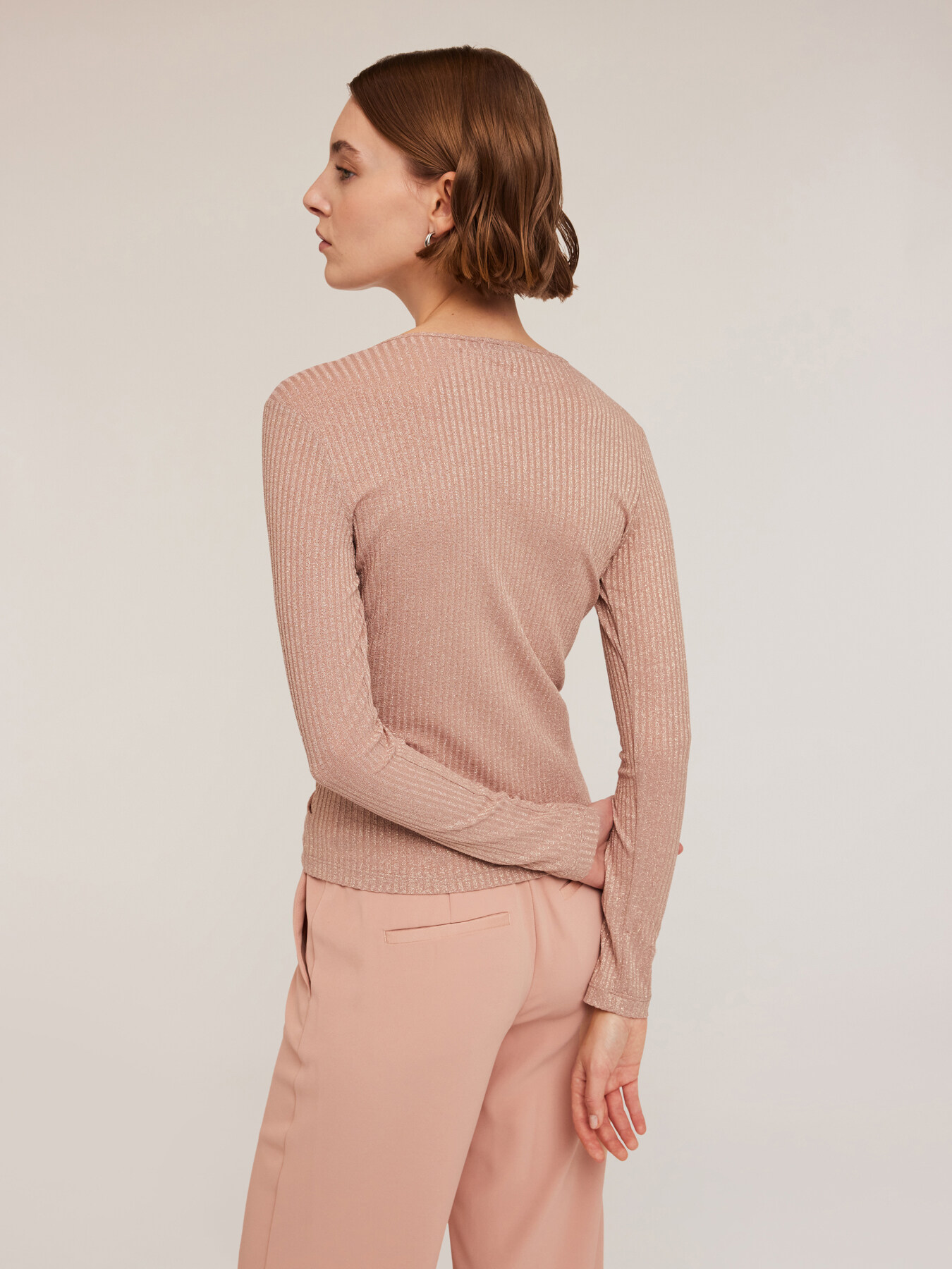 Ribbed lurex crossover jersey image number 1