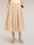 Pleated midi skirt in poplin image number 2
