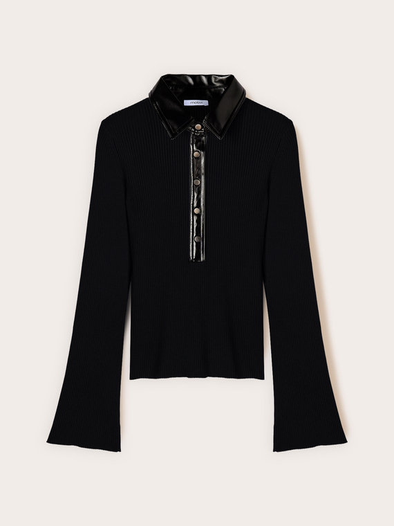 Poloshirt mit Lackkragen