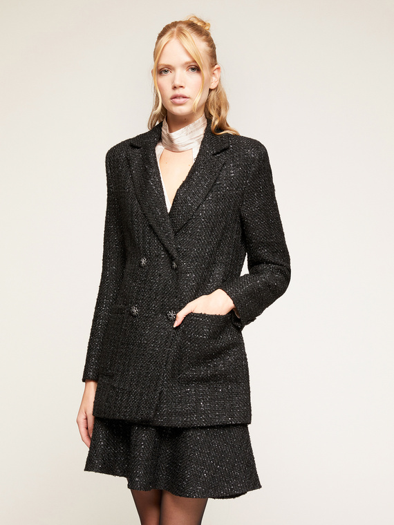 Zweireihige Jacke aus Lurex-Tweed
