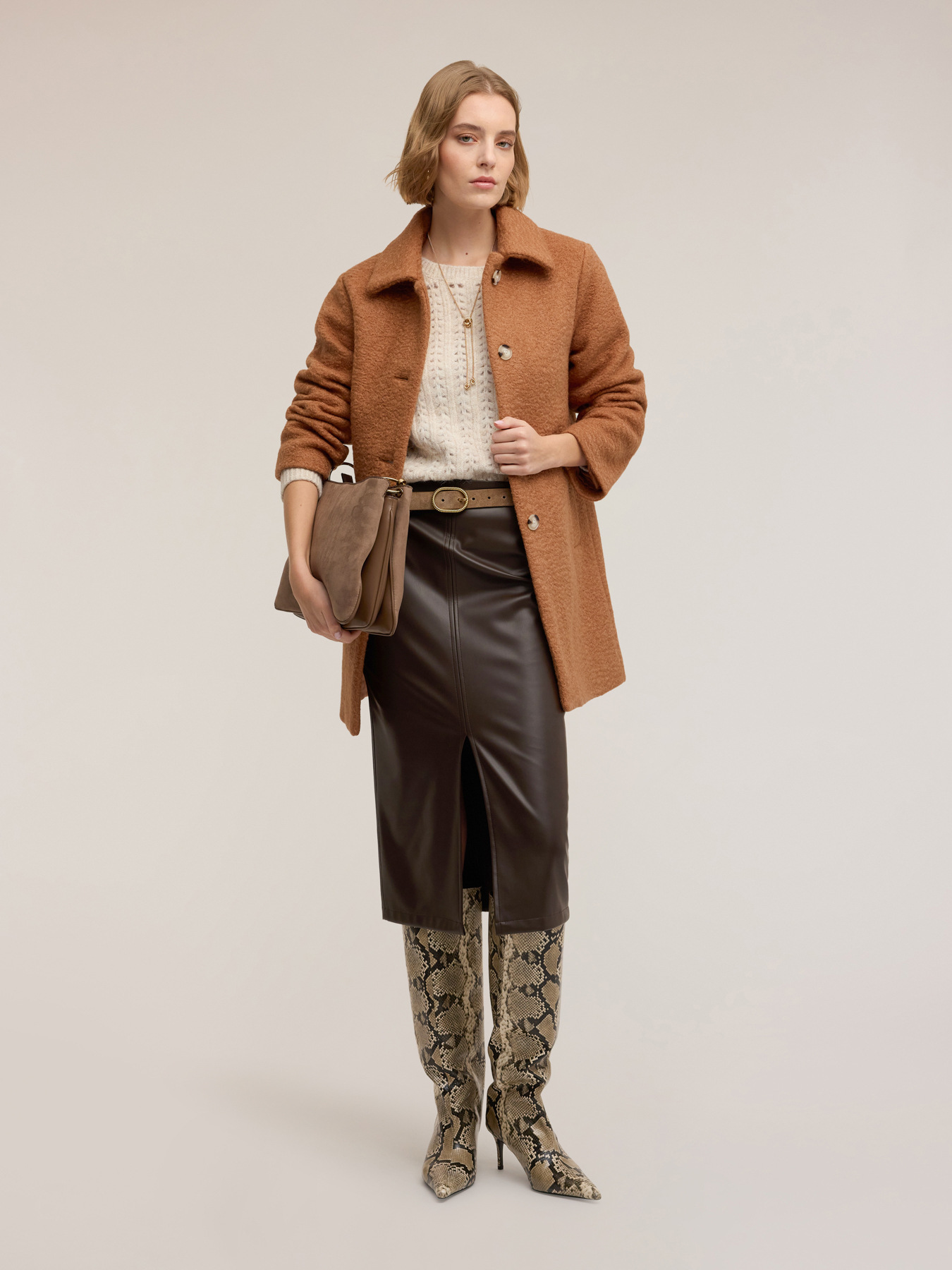 Manteau en drap boucl&eacute; image number 0