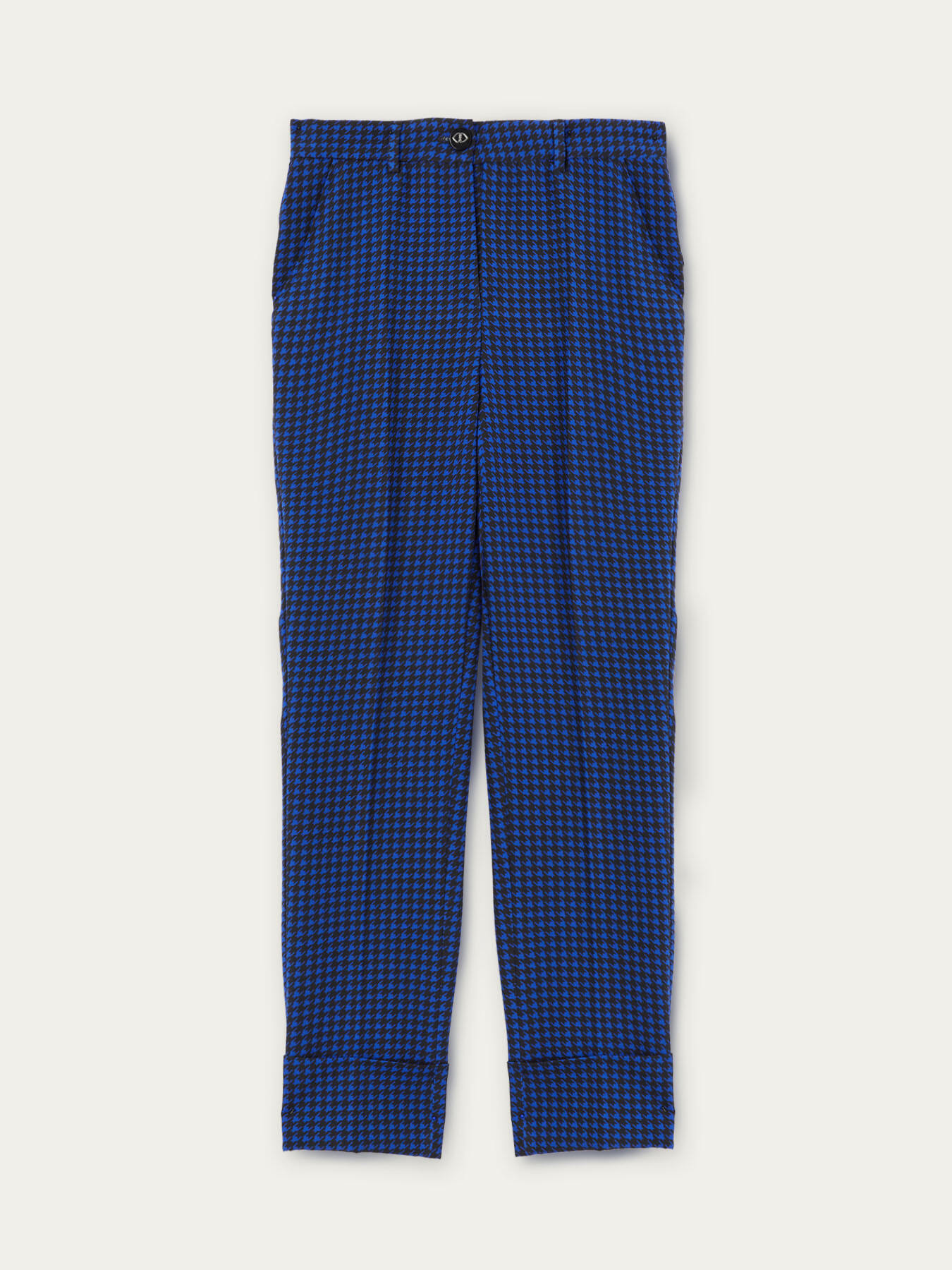 Houndstooth pattern stovepipe trousers image number 3