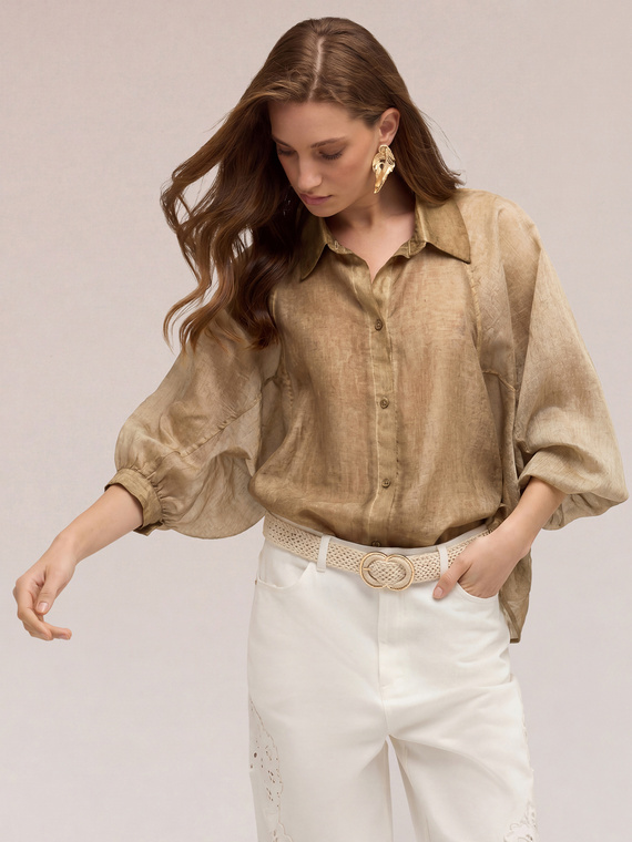 Oversized lyocell blend shirt