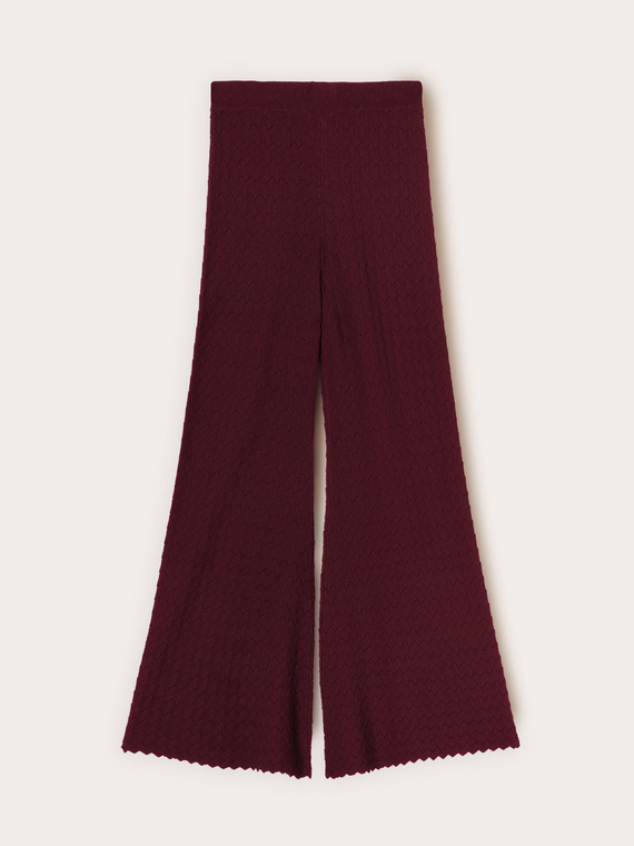 Lace effect knit trousers