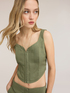 Bustier top in linen lyocell blend image number 3
