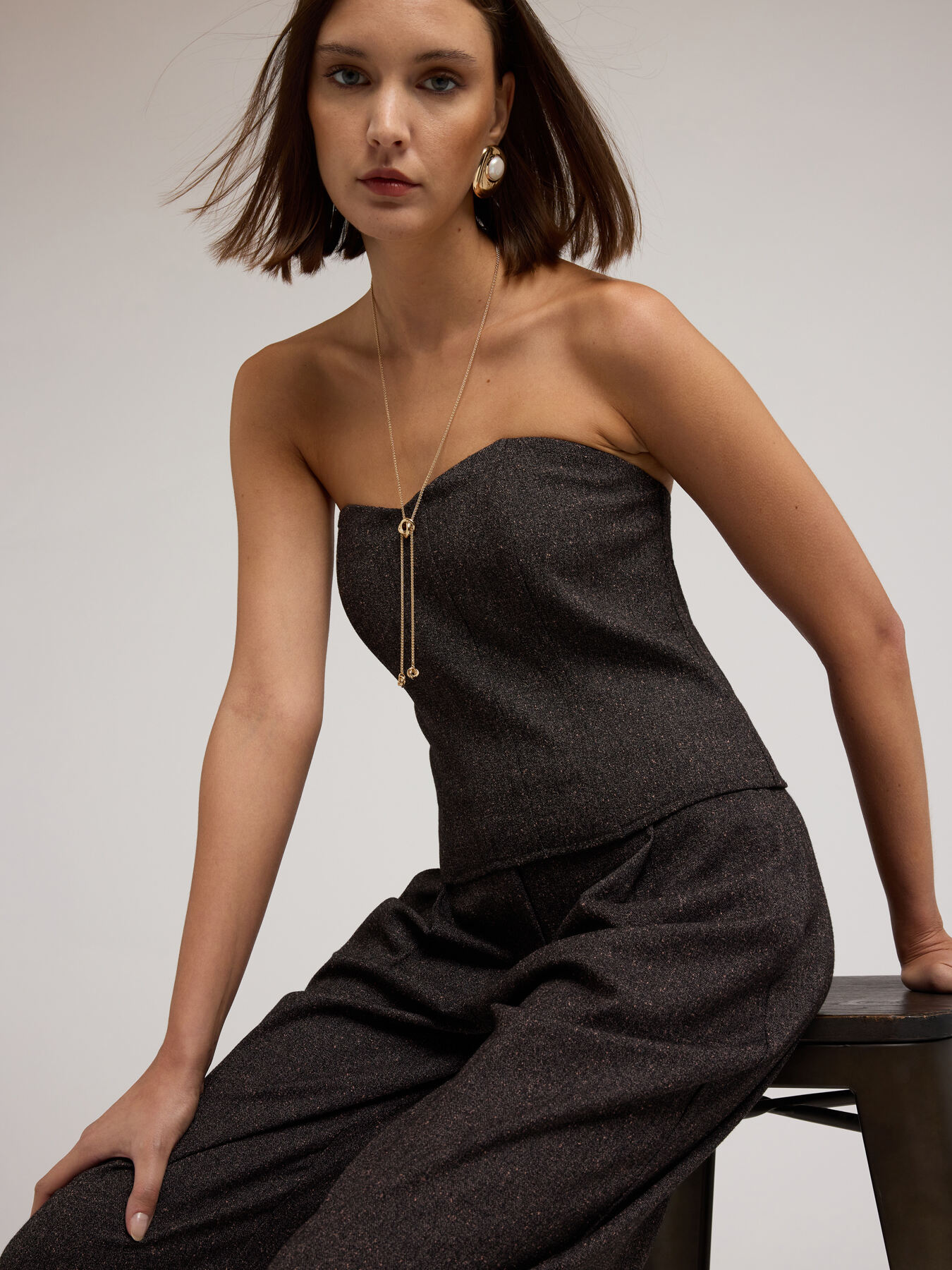 Top-Bustier aus fasergefärbter Polyviskose image number 2