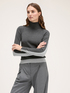 Two-tone knit turtle neck image number 0