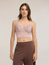 Top crop in tulle con micro-strass image number 0