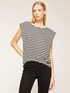 Striped asymmetrical jersey top image number 0