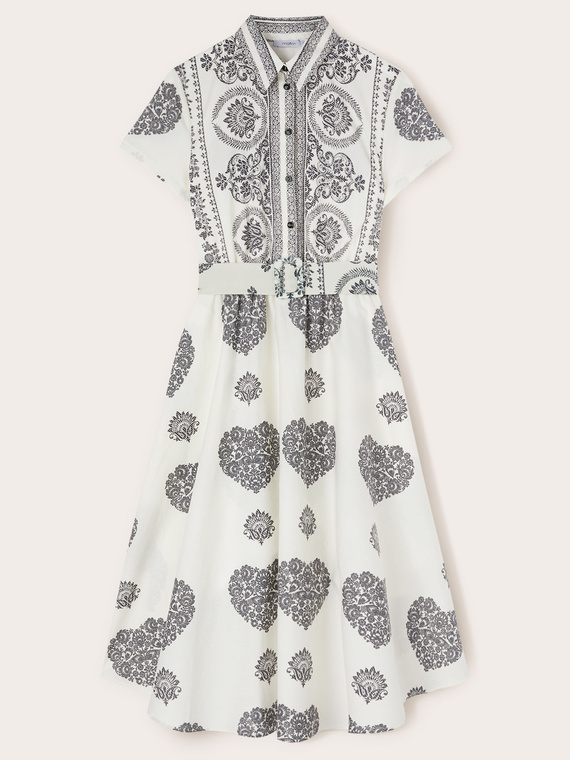 Ethnic pattern chemisier dress