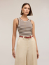 Striped viscose lurex blend top image number 0