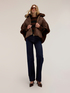 Padded cape with furry texture image number 2