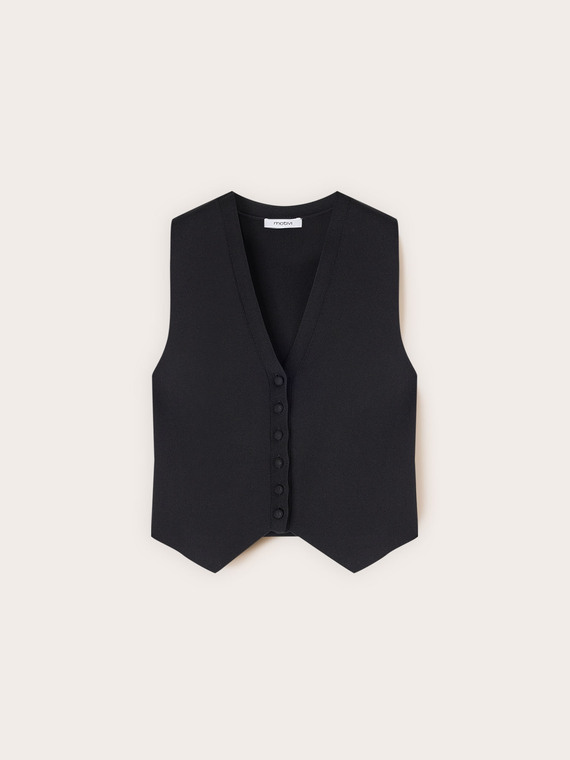 Gilet in maglia fine misto viscosa