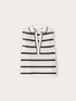 Top in maglia ajour&eacute; a righe con colletto polo image number 4