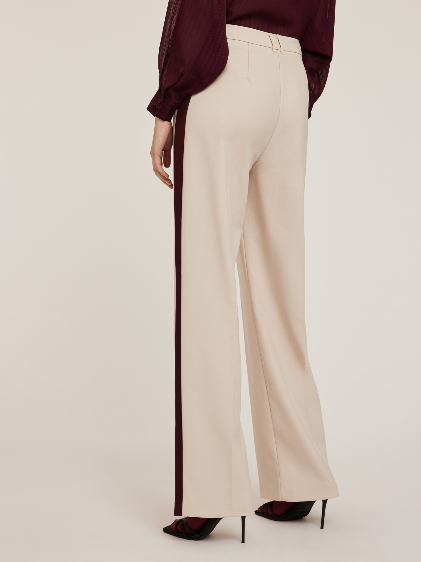 Palazzo trousers with side band image number 1