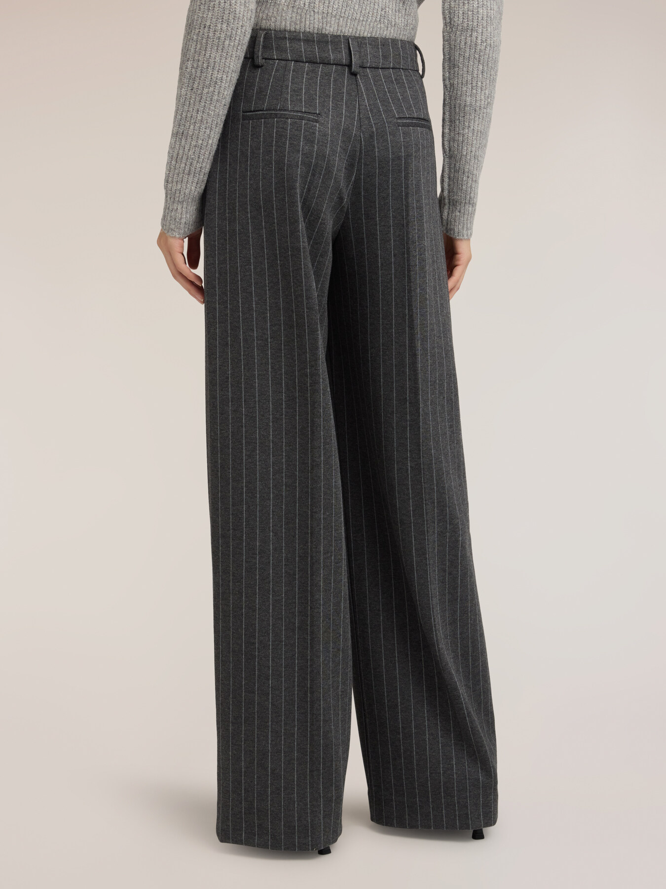 Pantalon palazzo ray&eacute; en point de Milan image number 1