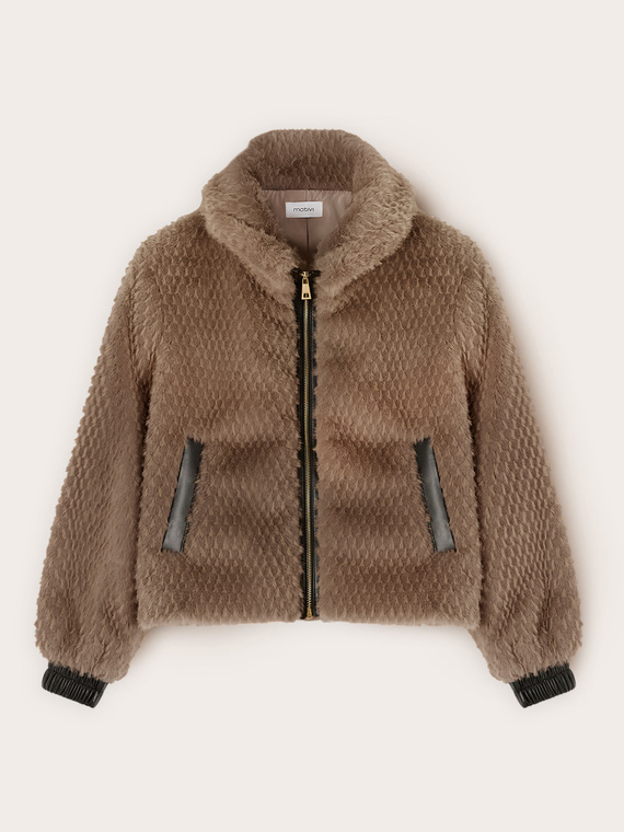 Jacke mit Pl&uuml;sch-Effekt