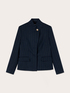 Veste &agrave; rayures lurex avec boutonnage asym&eacute;trique image number 4