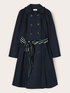 Mixed cotton drill trench coat with double belt image number 4