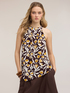 Top en viscose avec imprim&eacute; et drap&eacute; image number 3