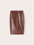 Midi bodycon skirt in coated fabric image number 5