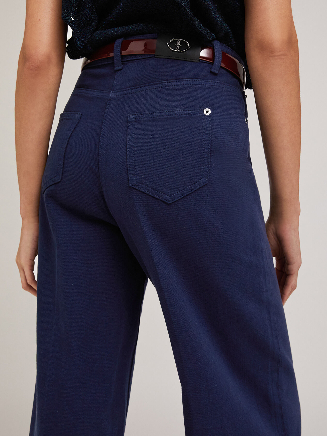 Pantaloni wide in drill di cotone image number 3