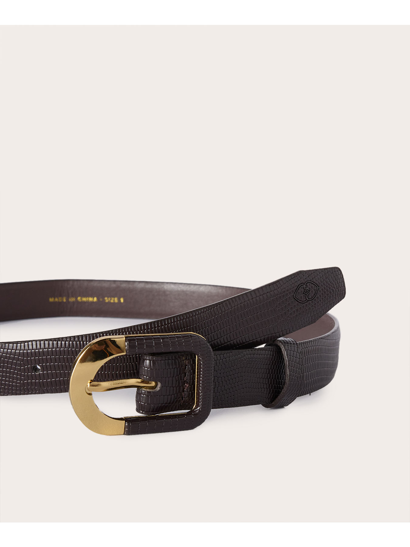 Belt with buckle and metal insert image number 2