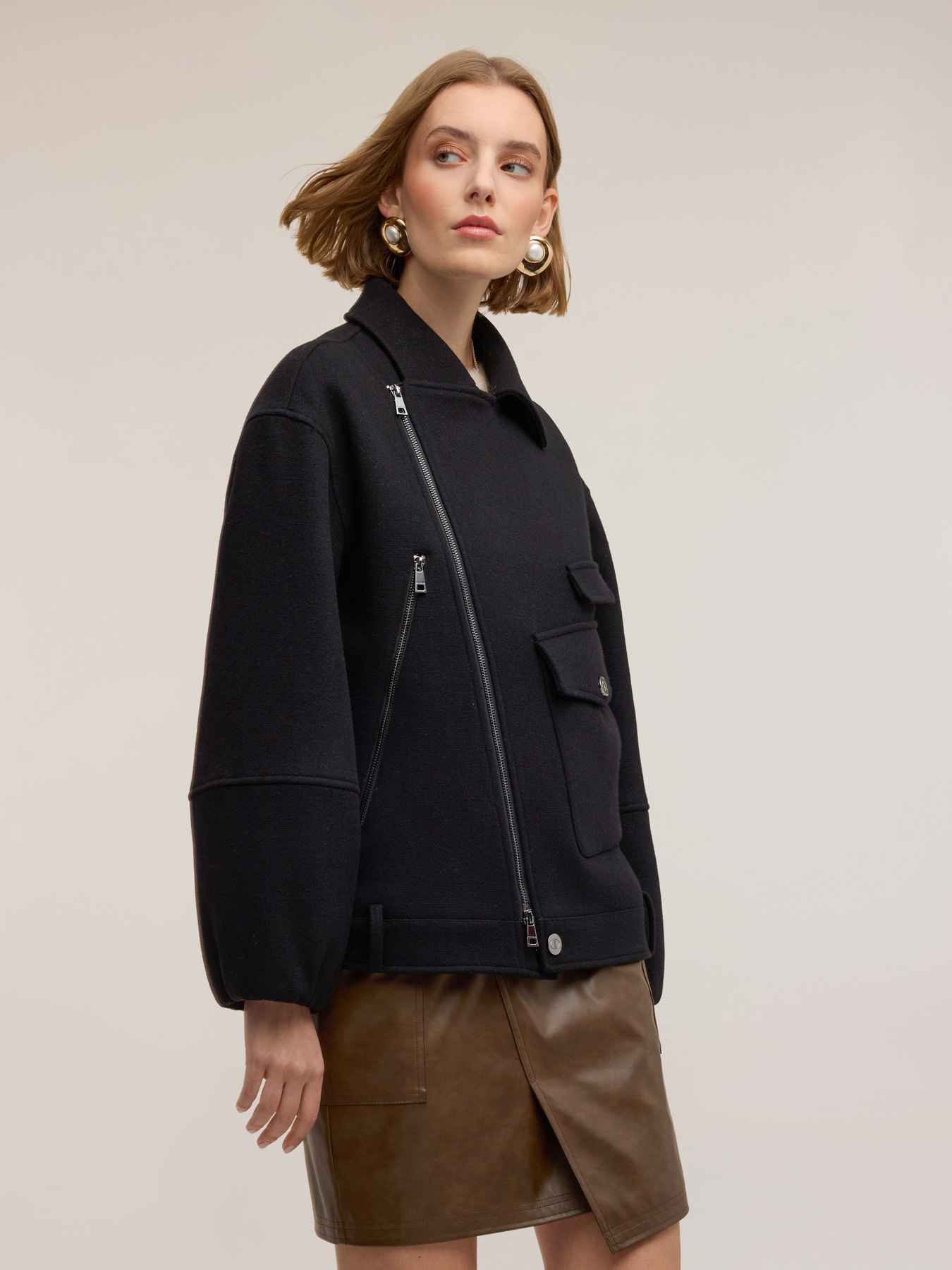 Wool blend caban coat image number 2