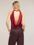 Satin top with back draping image number 1