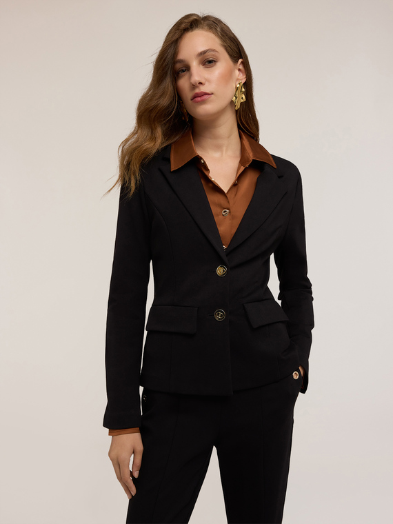 Unlined blazer in milano stitch