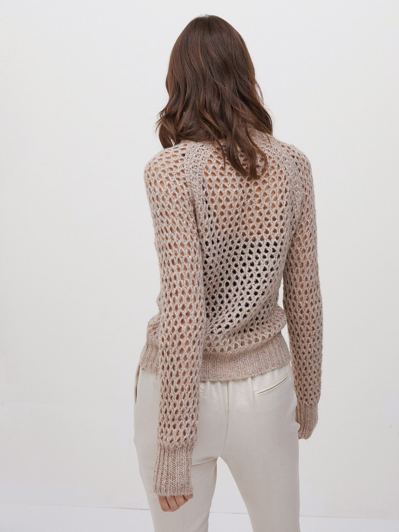 Maglia collo alto traforata image number 1