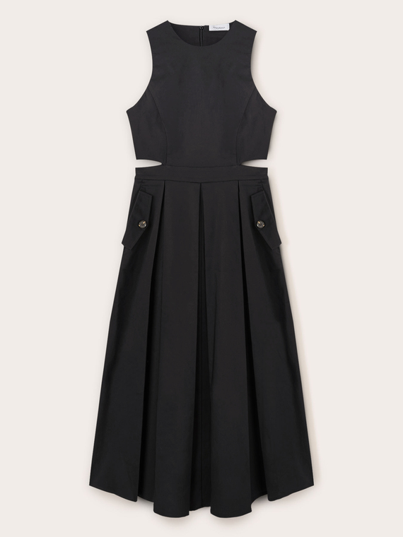 Midi dress with cut-out on the sides