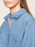 Denim-effect oversized shirt with rhinestones image number 2