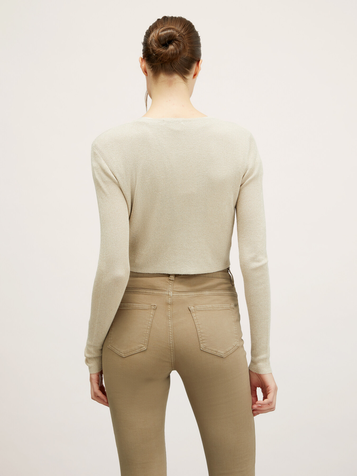 Cardigan court en tricot lurex image number 1