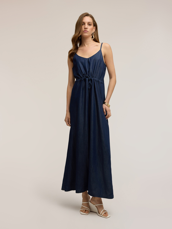 Robe longue en denim lyocell
