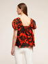 Flared floral pattern summer blouse image number 1
