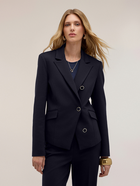 Double-breasted blazer in milano stitch