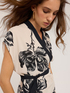Floral crop top with wrap front image number 3